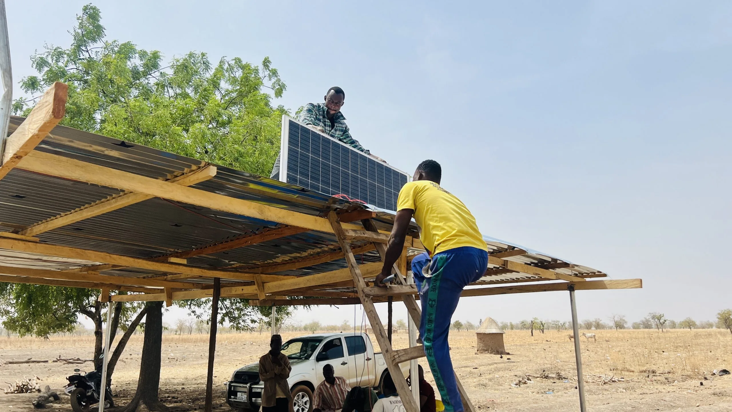 Solar streetlights installation in Tejenga, Ghana