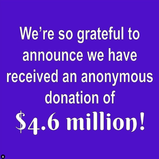 Major Donation Received